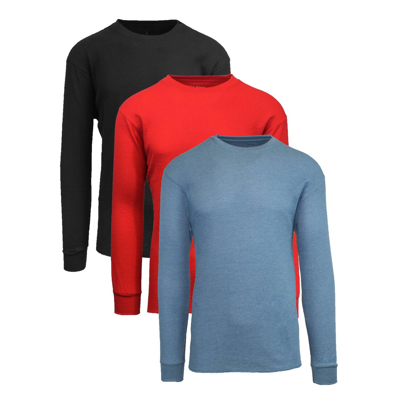 Galaxy by Harvic Long Sleeve Classic Men's Thermal Shirt 3 Pack